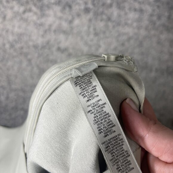 Wilfred Free Bodysuit Womens Medium Light Gray Faux Leather Sleeveless Stretch - Picture 8 of 9